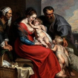 The Holy Family with Saint Elizabeth and John the Baptist by Lucas Vorsterman I after Peter Paul Rubens, ca. 1620 (Color Small)