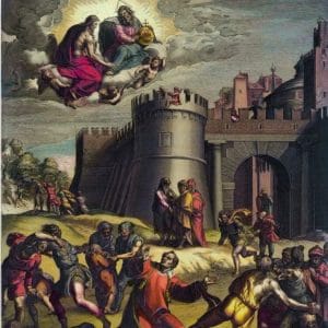 The Martyrdom of St Stephen by Cornelis Cort after Marcello Venusti, ca. 1576 (Color Small)