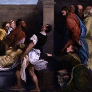 The Raising of Lazarus by Jan van Troyen after Giovanni Antonio da Pordenone, ca. 1656 (Color Small)